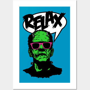 Frankie Says Relax Frankenstein shirt, hoodie, mug, apparel, gift Posters and Art